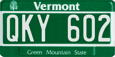 VT license plate QKY602