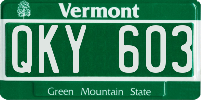 VT license plate QKY603