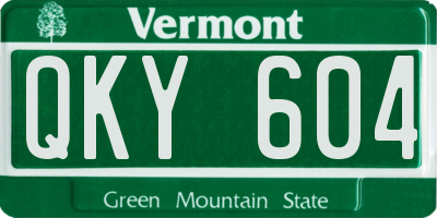 VT license plate QKY604