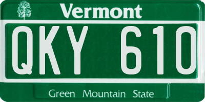 VT license plate QKY610