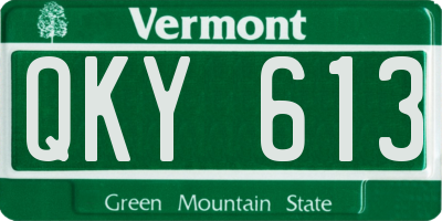 VT license plate QKY613