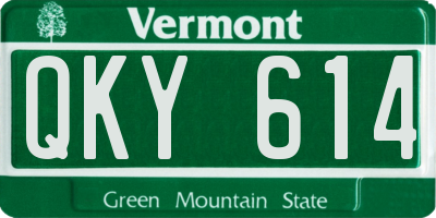 VT license plate QKY614