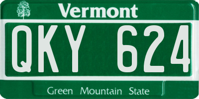 VT license plate QKY624