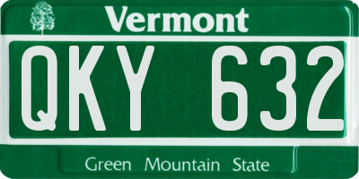 VT license plate QKY632