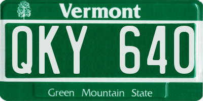 VT license plate QKY640