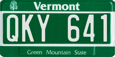 VT license plate QKY641