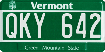 VT license plate QKY642