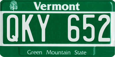 VT license plate QKY652