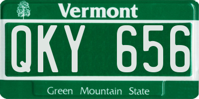 VT license plate QKY656