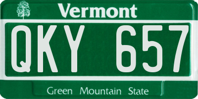 VT license plate QKY657