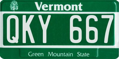 VT license plate QKY667