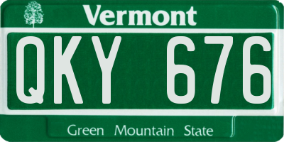 VT license plate QKY676