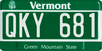 VT license plate QKY681
