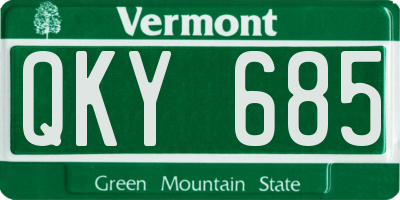 VT license plate QKY685