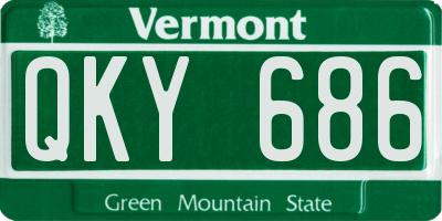 VT license plate QKY686