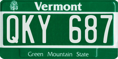 VT license plate QKY687