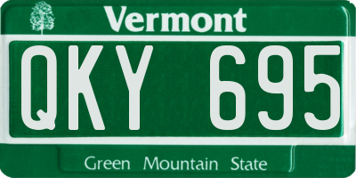 VT license plate QKY695