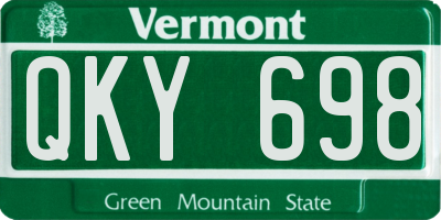 VT license plate QKY698