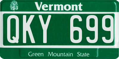 VT license plate QKY699
