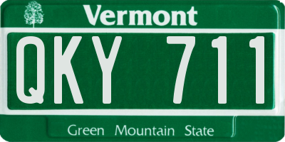 VT license plate QKY711