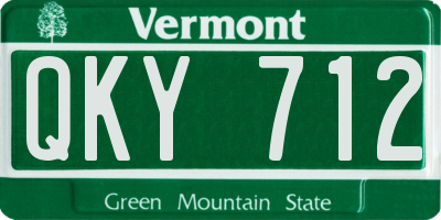 VT license plate QKY712