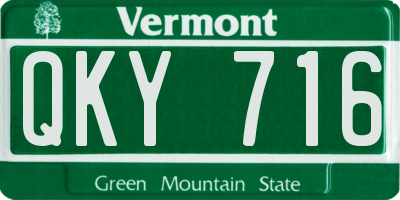 VT license plate QKY716