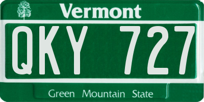 VT license plate QKY727