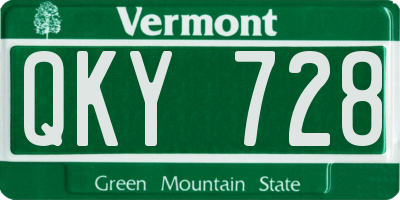 VT license plate QKY728