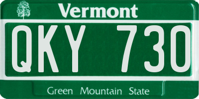 VT license plate QKY730