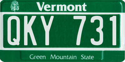 VT license plate QKY731