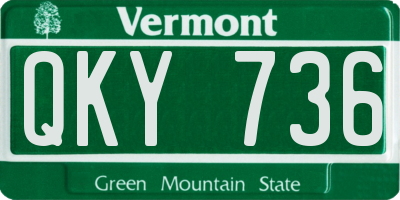 VT license plate QKY736