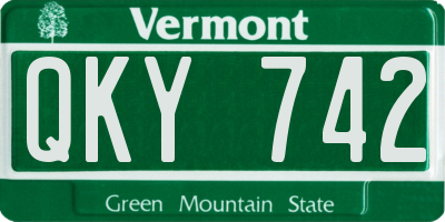 VT license plate QKY742
