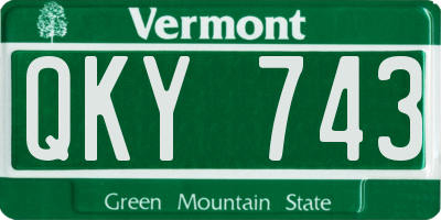VT license plate QKY743