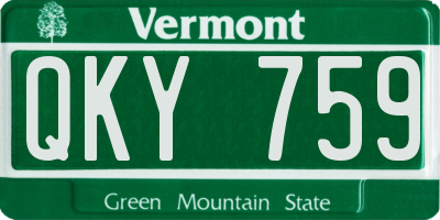 VT license plate QKY759
