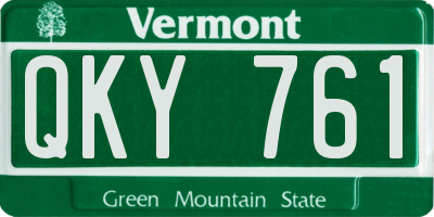 VT license plate QKY761