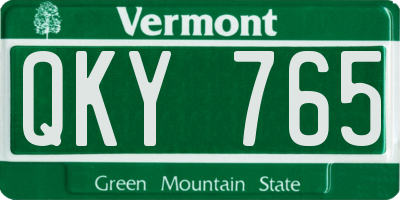 VT license plate QKY765