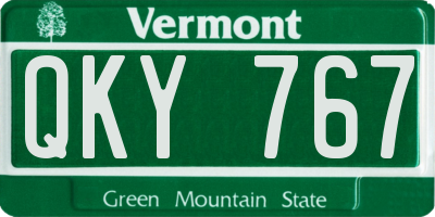 VT license plate QKY767