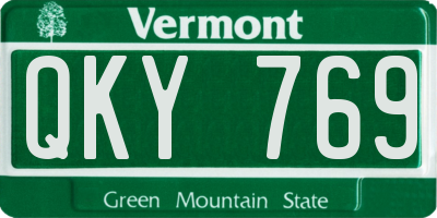 VT license plate QKY769