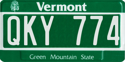 VT license plate QKY774