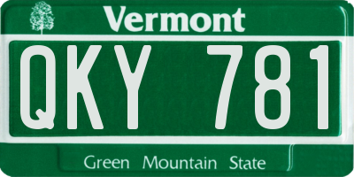 VT license plate QKY781