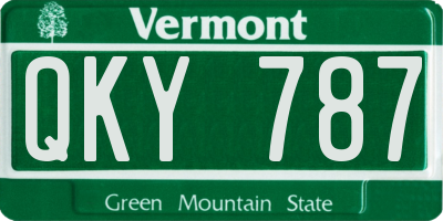 VT license plate QKY787