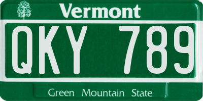 VT license plate QKY789