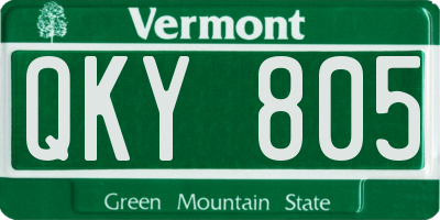 VT license plate QKY805