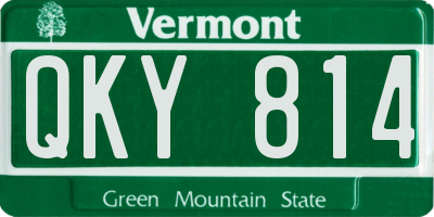 VT license plate QKY814