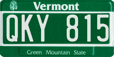 VT license plate QKY815