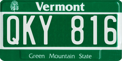 VT license plate QKY816