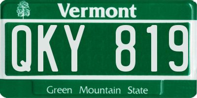 VT license plate QKY819