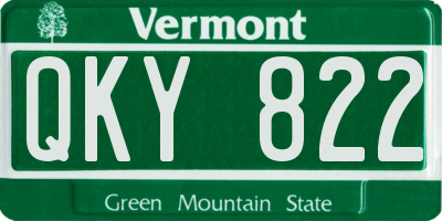 VT license plate QKY822