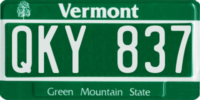 VT license plate QKY837