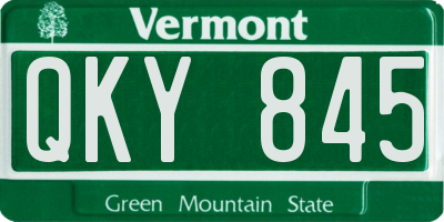 VT license plate QKY845
